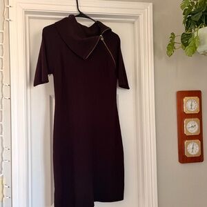 Calvin Klein Deep Burgundy Sweater Dress